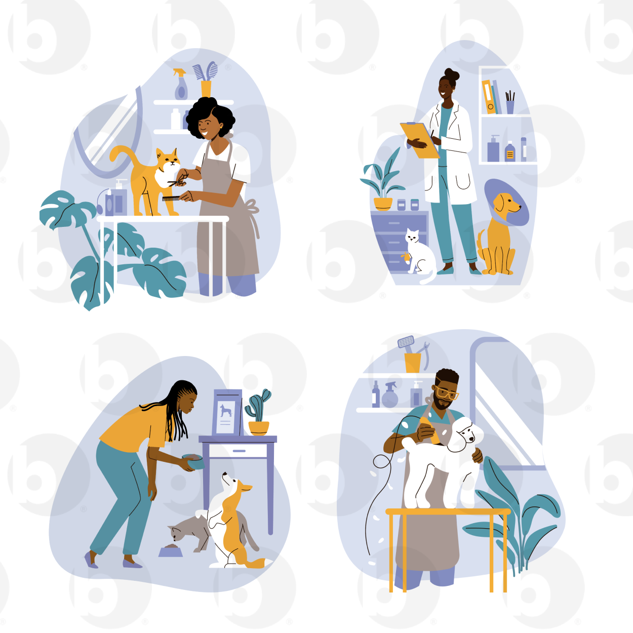 The Veterinary Pack Black Illustrations